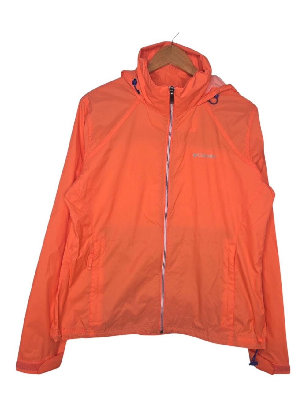 Columbia Womens Orange Switchback III Outdoor Hiking Hooded Rain Jacket Size XL